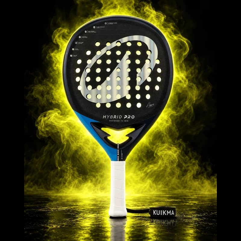 Kuikma Hybrid Pro Lucia Sainz padelracket in indigoblauw, getest door Marjan met eindcijfer 8,7